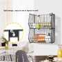 Fuleadture Lot de 2 grands paniers rangement empilables en fil métallique pour organiser la cuisine, le garde-manger, congélateu