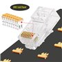 PETECHTOOL Lot de 50 connecteurs RJ45 Cat6 Cat6a 23AWG Plaqués or 8P8C Ethernet Modulaire Plug UTP pour câbles solides non blind
