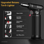 Sondiko Chalumeau de Cuisine, S907 avec Jauge de Carburant, Briquet Chalumeau Rechargeable avec Verrouillage de Sécurité et Flam