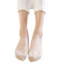 Protège-Pieds Invisibles,Silicone Antidérapantes Socquettes 6 Paires Femme Coton Chaussettes pour Dame Chaussures Mocassins été 