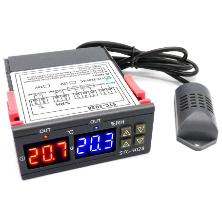 RUIZHI STC-3028 Numérique Température Humidité Contrôleur 110-220 V Thermostat Humidificateur avec Sonde de Capteur D'humidité C