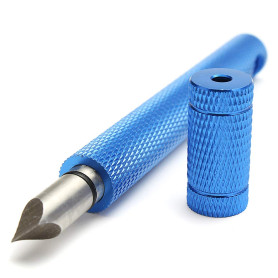 TRADERPLUS Golf Club Groove Sharpener Re-Grooving Tool - Improved Backspin and Ball Control - Wedges and Irons (Blue)