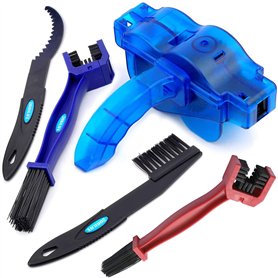 WJMY Bike Chain Cleaner Kit Nettoyage Velo 5 pièces Nettoyeur de Chaîne De Vélo pour Tous Les Types de Vélos pour Chaîne/Pneus/P