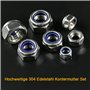 WJMY 200PCS Ecrou Nylstop Frein Inox 304 Nylon Écrou Autobloquant Ecrous Hexagonal Taille de M2 M3 M4 M5 M6 M8 M10 M12 avec Coff