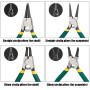 Gobesty Pinces à circlips, 4 pinces à circlips Pinces à circlips Pinces à circlips 125 mm Poignées antidérapantes Pinces à annea