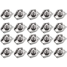20 Morceaux Serre-Câble en Acier Inoxydable