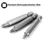 Mesee 9pcs Embouts de Tournevis à Tête Carrée 50mm de Tige Hexagonale 1/4" en S2 acier SQ1 SQ2 SQ3 Kit Embout de Vissage de Tige