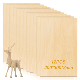 Sporgo Lot de 12 plaques en bois de bricolage : 30 x 20 cm