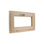 Fenêtre en bois - CM L 90 x 50 H Vasistas - Traitée avec imprégnant naturel - Bois Lamellaire - Double verre - Poignée
