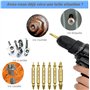 6 ModèLes Différents Extracteur de Vis, Hss 4341 Extracteur de Vis Cassée Professionnels, En Acier Rapide Extracteur Vis pour Vi