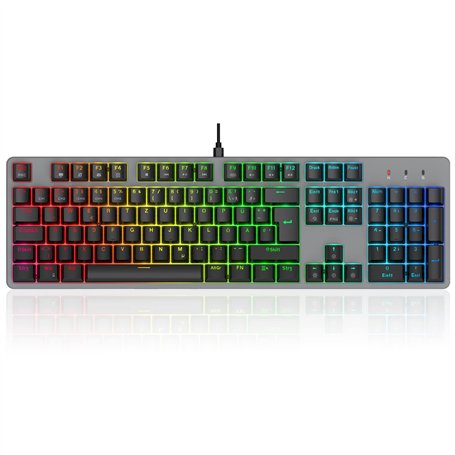 CIY X35 Clavier de Jeu Mécanique AZERTY FR Commutateurs Bleu 105 Touches Complètes Rétroéclairage RVB Anti-Fantôme Claviers Prof