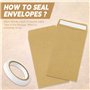 Lot de 150 mini sachets avec ruban adhésif pochette mini enveloppe sachets papier kraft pour stocker petits objets, bonbon