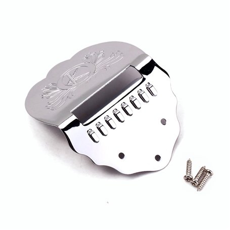 Alnicov Pièces de cordier de mandoline en métal festonné K Word pour mandoline à 8 cordes (argent)