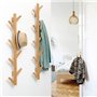 FREOSEN Porte Manteau Mural en Bois Naturel Portant Vêtements Mural en Bamboo Porte Manteau Bois Vertical Corchets Patère en Boi