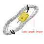 Taiss 5 pièces thermocouple type k capteurs de type K,longueur de câble de 3m,Sonde thermocouple et compteur pour plage de tempé