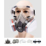 Rawhui Masque Anti Poussiere avec Filtres et Lunettes de Protection, Masque de Protection Respiratoire Réutilisable pour Pulvéri