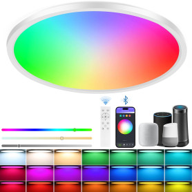 Rawhui Plafonnier LED Chambre Dimmable 24W
