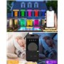 Rawhui Plafonnier LED Chambre Dimmable 24W, 3400LM Intelligent Lampe Plafond RGB Compatible avec Alexa et Google, Télécommande&A