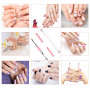 Pinceaux Ongle Gel UV Nail Art Ongles, 2 in 1 Pinceau Nail Art Ongles, 2 in 1 Spatule à double extrémité et pinceau, manucure ou