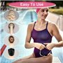 CAREDGO 2 Pièces Bonnets de Bain Élastique, Bonnet de Natation Femme Cheveux Long, Bonnet de Piscine en Tissu Polyester Extensib