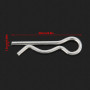 Goupille fendue de type R, Jarchii Goupille à goupille de type R, 1.2 * 20mm Clips de goupille de retenue de type R