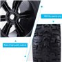 Lazmin Pneus de Voiture RC avec moyeux, pneus en Caoutchouc 4pcs / Set et moyeux en Plastique Roue, Accessoires de Jantes pour V