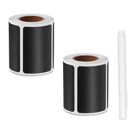 Lot de 300 étiquettes pour tableau noir imperméables réutilisables avec 1 stylo à craie blanc