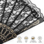 Vintage Eventail Dentelle, HASLED 2 Pièces Ventilateur Pliant, Evantaille Foil Stamped Fan Bones avec Pendentif pour Prom, Party