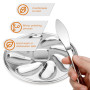 DIYCUT Assiette a Huitre, Conteneur Huîtres Acier Inoxydable, avec Couteau à Huîtres et 9 Emplacements, Plateau a Huitre pour Pl