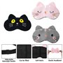 3 Pièces Masques de Sommeil pour Enfants, Masque de Sommeil de Chat de Dessin Animé Avec Sangles Réglables, Dessin Animé Animal 