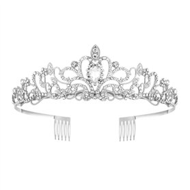 MIVAIUN Tiara Cristal Couronne Diadème Avec Strass Diadème de Princesse en Strass Peigne Couronne de la Mariée Pour Mariages Bal