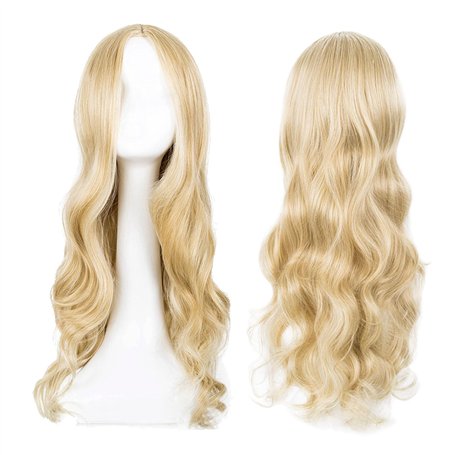 EUPSIIU Perruques Longues Ondulée Blond pour Femmes Perruque