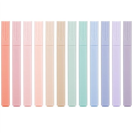 wenrescry Surligneurs Pastel 12 Couleurs – Marqueurs Doubles à Séchage Rapide