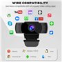 kacylzom Webcam 1080P avec Microphone Antibruit - Full HD Web Cam Correction Automatique de La Lumière Streaming Caméra PC Webca