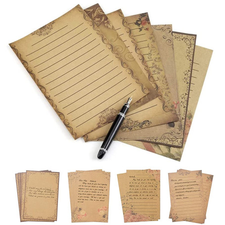 56 Feuilles Papeterie Vintage