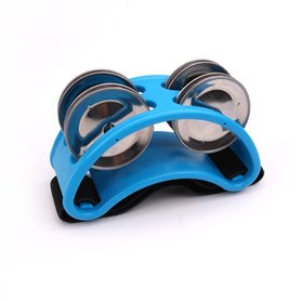 CHUANGOU Tambourin à Pied Instrument de Musique à Percussion pour Bras et Pieds (Bleu