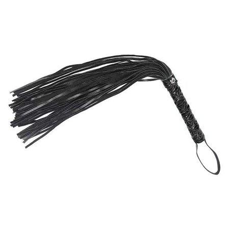 Angeer Cravache d'équitation en cuir synthétique Noir 40 cm