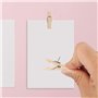 50 Pièces Clips de Punaises, Punaises avec Clips, Punaises Décoratives, en Bois Créatif Poids Léger Durable Pinces en Bois Punai