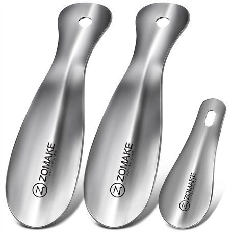 ZOMAKE Chausse Pied Métal 3Pcs - Petit Chausse-pieds Enfant Chausse Pieds Court Metal pour Convient à Toutes Les Tailles de Pied