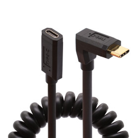 Coild Câble d'extension USB C à 90 degrés avec ressort spiralé