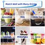 Lot de 12 pailles réutilisables en plastique pour smoothie, lait, thé, café - Pour enfants et adultes (4 couleurs, 4 formes)