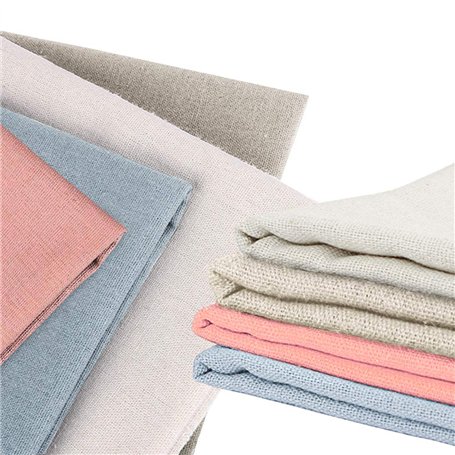 4 Pièces Tissu en Lin Naturel