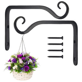 Paquet de 2 crochets de suspension muraux noirs