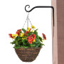 Paquet de 2 crochets de suspension muraux noirs, supports de panier suspendu en fer forgé en métal, support de panier suspendu p