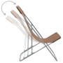 Tidyard Jeu de 2 Chaises de Plage Pliable (Inclinaison dans 3 Positions) en Acier et Tissu Oxford Marron- Divers Couleurs aux Ch