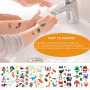 Qpout Enfants tatouages temporaires, 135 tatouages lumineux de dessin animé de style mixte,tatouage de pirate de dinosaure anima