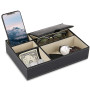 Valet Plateau Cuir, Organisateur de Table de Nuit pour Homme, Support de Boîte de Rangement de Bureau ou de Commode pour Bijoux,