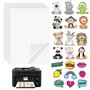 YBCCBY 40PCS Papier Autocollant Transparent 210*297mm Papier Autocollant Imprimante Papier Autocollant Jet d'Encre A4 Vinyle Imp