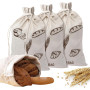 YBCCBY Lot de 4 Sac à Pain Réutilisable 40*30CM Sacs à Pain en Lin avec Cordon de Serrage Sac A Pain Tissu Sac à Pain Conservati