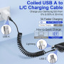 2 en 1 Cable Spirale Voiture pour Apple CarPlay et Android Auto [MFi & 3A Charge Rapide], Câble Multi USB avec Lightning USB C C